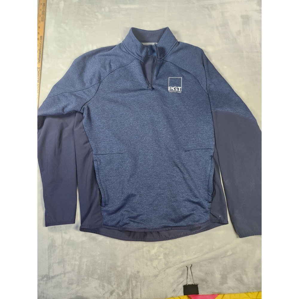 Under Armour Pullover Top Mens Large Heather Blue 1/4 Zip Loose Performance
